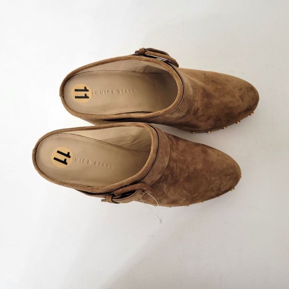 Veronica Beard Dacey Pecan Suede Clogs New - Picture 4 of 7